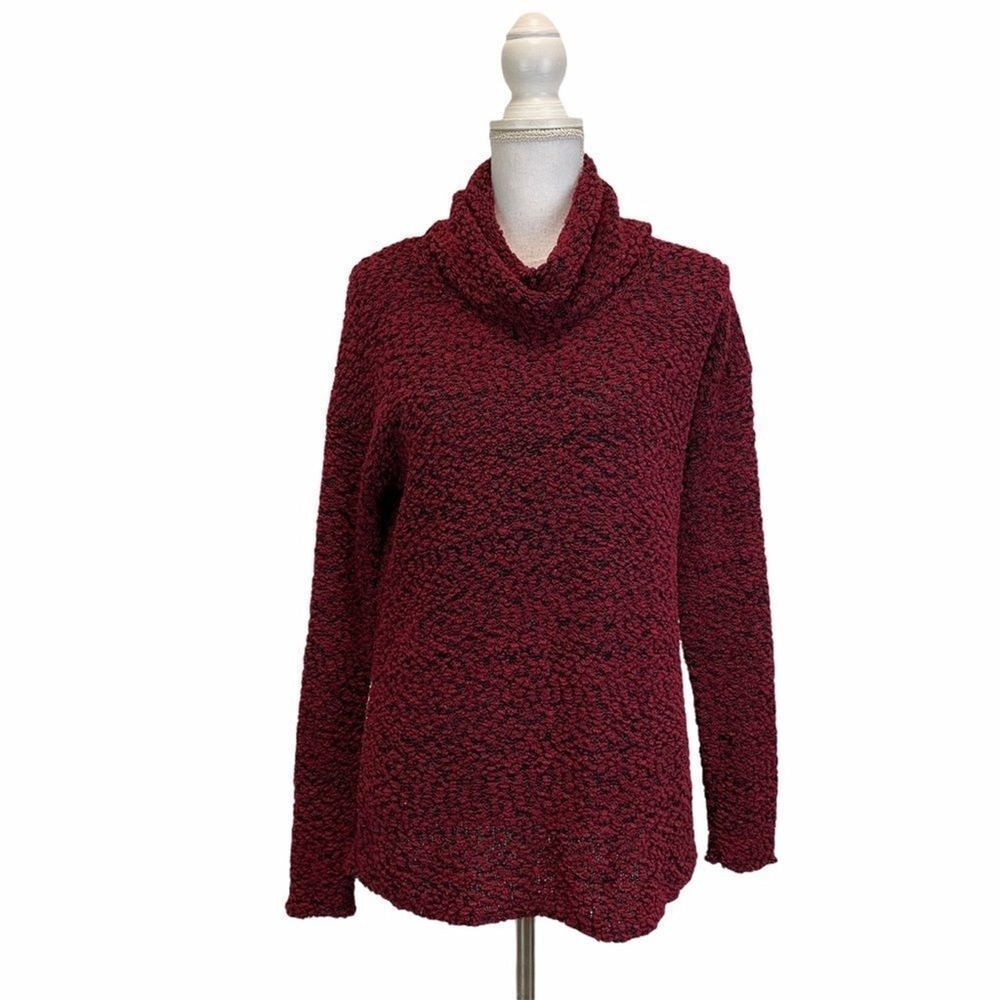 Jessica Simpson Women's Medium Red Cowl Turtle Neck Pullover Fall Winter Sweater